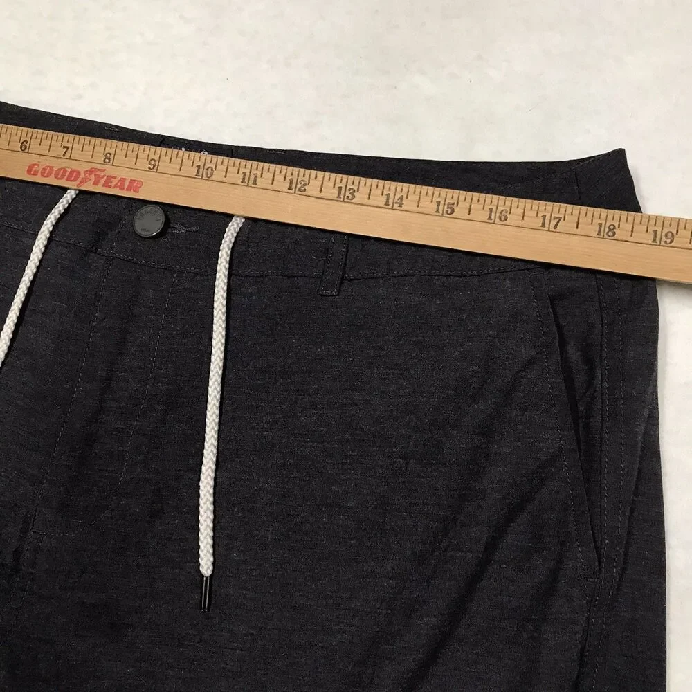 FAHERTY All Day Shorts Men 36 Black Dark Charcoal Performance Stretch Golf Beach